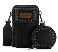 Montana West Studded Cell Phone Crossbody with Coin Purse (6 Color Choices)