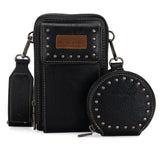 Montana West Studded Cell Phone Crossbody with Coin Purse (6 Color Choices)