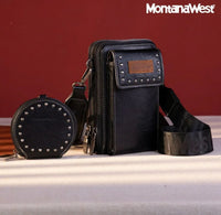 Montana West Studded Cell Phone Crossbody with Coin Purse (6 Color Choices)