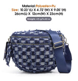 Checkered Denim Bum Bag/Crossbody Bag with Bonus Chain & Charm (4 Colors)