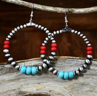 Western Multi Color Beaded Set - Necklace, Earrings, & Bracelet