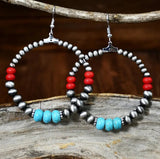 Western Multi Color Beaded Set - Necklace, Earrings, & Bracelet