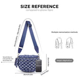 Checkered Denim Bum Bag/Crossbody Bag with Bonus Chain & Charm (4 Colors)