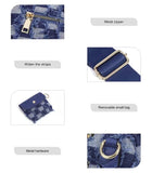 Checkered Denim Bum Bag/Crossbody Bag with Bonus Chain & Charm (4 Colors)