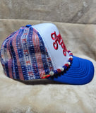 Handcrafted Patriotic - "American Honey" Trucker's Cap with Hat Chain
