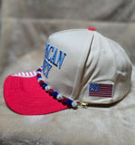 Handcrafted Patriotic - "American Honey" (Light Blue) - Trucker's Cap with Hat Chain