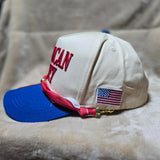Handcrafted Patriotic - "American Honey" (Red) - Trucker's Cap with Hat Chain