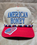 Handcrafted Patriotic - "American Honey" (Light Blue) - Trucker's Cap with Hat Chain