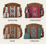 Aztec Crossbody/Shoulder Purse with Bonus Pouch (4 Color Choices)
