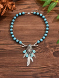 Western Turquoise Steer Necklace & Matching Bracelet