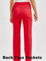 Dear Scarlett Women's Solid Straight Leg Magic Pants (Size 3XL Only) (7 Color Choices)
