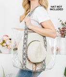 Hat Carrying Clear Beach Tote Bag (4 Color Options)