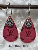 Embossed Teardrop Earrings with Charms (13 Color Choices)