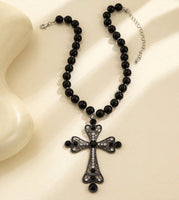 Elegant Pearl Cross Necklaces (3 Color Options)