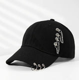 Stylish Baseball Cap with Chains & Rings (5 Colors Available)