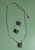 Dice Necklace with Coordinating Earrings (2 Color Choices)