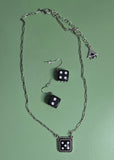 Dice Necklace with Coordinating Earrings (2 Color Choices)