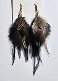 Boho Chic Long Feather Earrings (5 Color Choices)