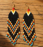 Boho-Chic Beaded Long Tassel Earrings (4 Color Choices)