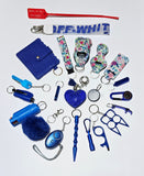 BIG 21 Piece Safety/Self Defense Key Chain (Lots of Prints & Color Selections)
