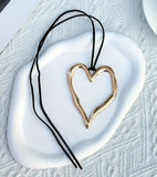 Boho Heart Long Necklace (Gold or Silver)