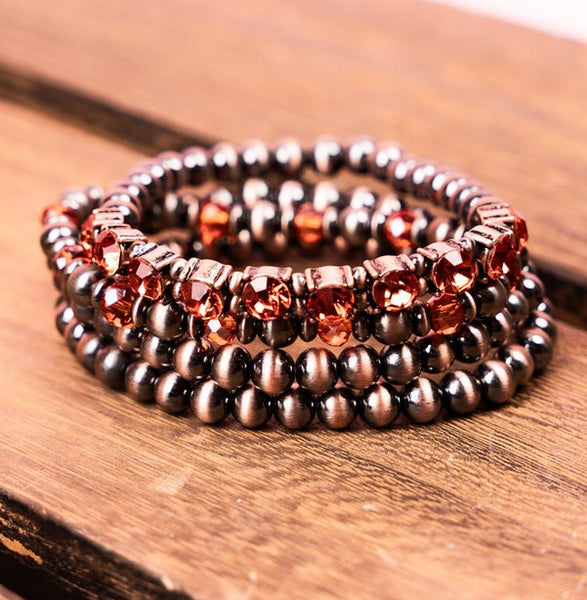 Western - Bolton Bay Burnt Orange Coppertone Bracelet Set