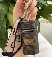 Lipstick/Chapstick Triangular Print Bag Keychain (3 Color Choices)