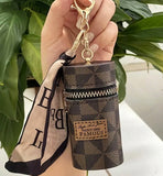 Lipstick/Chapstick Triangular Print Bag Keychain (3 Color Choices)