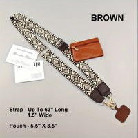 Crossbody Phone Strap with Zippered Pouch/Wallet (3 Color Choices)