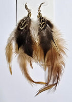 Boho Chic Long Feather Earrings (5 Color Choices)