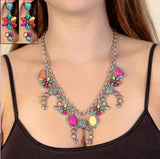 Western Squash Blossom Charm Necklace with Coordinating Earrings (3 Color Available)