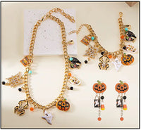 Halloween - Charm Necklace Set with Bonus Bracelet
