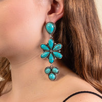 Western Squash Blossom Charm Necklace with Coordinating Earrings (3 Color Available)