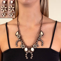 Western Squash Blossom Charm Necklace with Coordinating Earrings (3 Color Available)