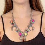 Western Squash Blossom Charm Necklace with Coordinating Earrings (3 Color Available)