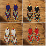 Boho-Chic Beaded Long Tassel Earrings (4 Color Choices)