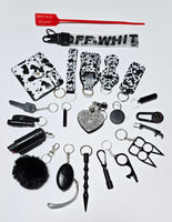 BIG 21 Piece Safety/Self Defense Key Chain (Lots of Prints & Color Selections)