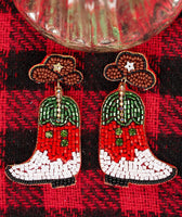 Christmas - Steppin' into the Season Seed Bead Earrings