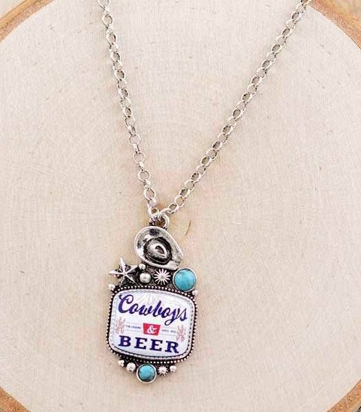 Western "Cowboys & Beer" Necklace or Earrings