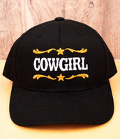 Black "COWGIRL" Underbrim Aztec Snapback Cap