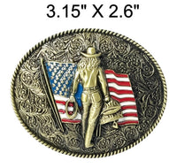 Western Engraved "Cowgirl" Belt Buckle (2 Color Options)