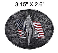 Western Engraved "Cowgirl" Belt Buckle (2 Color Options)