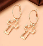 Cross Charms Necklace with Matching Earrings
