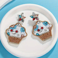 Cute Cupcake Seed Bead Earrings