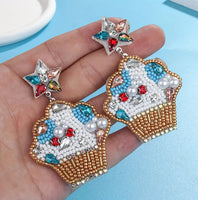 Cute Cupcake Seed Bead Earrings