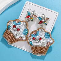 Cute Cupcake Seed Bead Earrings