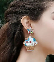 Cute Cupcake Seed Bead Earrings