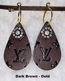 Embossed Teardrop Earrings with Charms (13 Color Choices)