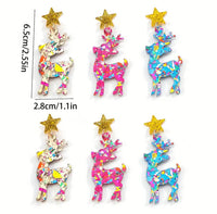 Christmas - Glitter Acrylic Reindeer Earrings (3 Choices)