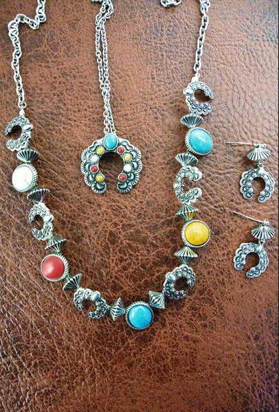 Multi-Color Eagle Creek Naja Layered Necklace & Earring Set